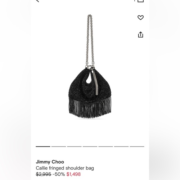 JIMMY CHOO CALLIE BEADED FRINGE BAG - Picture 2 of 8